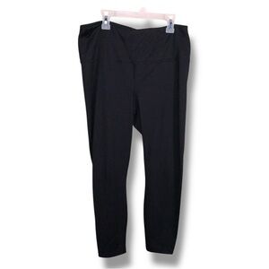 XL Velocity Black Athletic Leggings Pull On Style Stretch Activewear Ankle